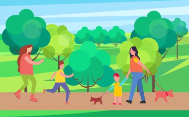 Paten ve vektör çizim yürüyen köpek