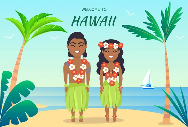 Witamy na Hawajach plakat na ilustracji wektorowych — Wektor stockowy