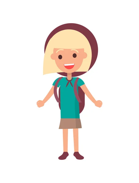 Sorridente ragazza scout isolato illustrazione — Vettoriale Stock