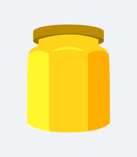 Frasco de cor amarela Closeup Vector Ilustração — Vetor de Stock