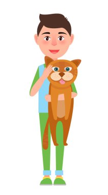 Öğrenci ve kedi Poster, vektör çizim