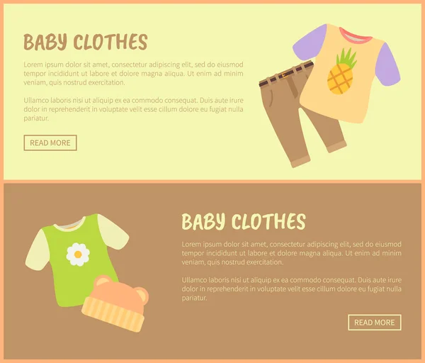 Baby Clothes  Pages Set Vector Illustration Stock Vector Image by
