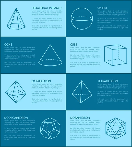 Sexkantiga Pyramid och former vektorillustration — Stock vektor