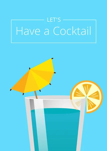 Mari Memiliki Cocktail Partai Musim Panas Promo Poster Minum - Stok Vektor