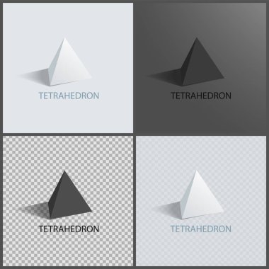 Tetrahedrons resimler, vektör prizmalar toplama