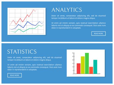 Analytics ve istatistik kartı, vektör çizim