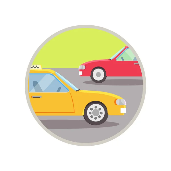 Městské dopravy Taxi ikonu vektorové ilustrace — Stockový vektor