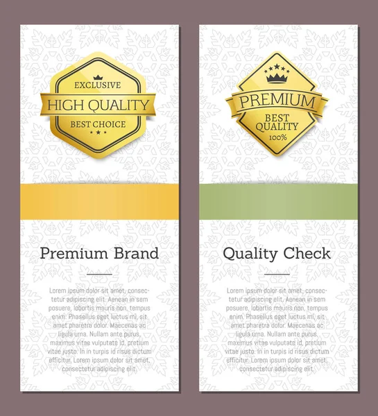 Compruebe la calidad Premium Brand Golden Award Posters — Vector de stock