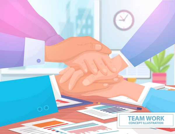 Team Work Concept Colorful Vector Illustration — Stock Vector