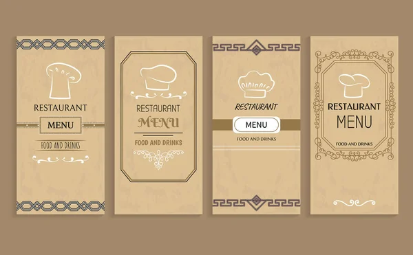 Menú Restaurante con Plantillas de Bebidas y Alimentos — Vector de stock