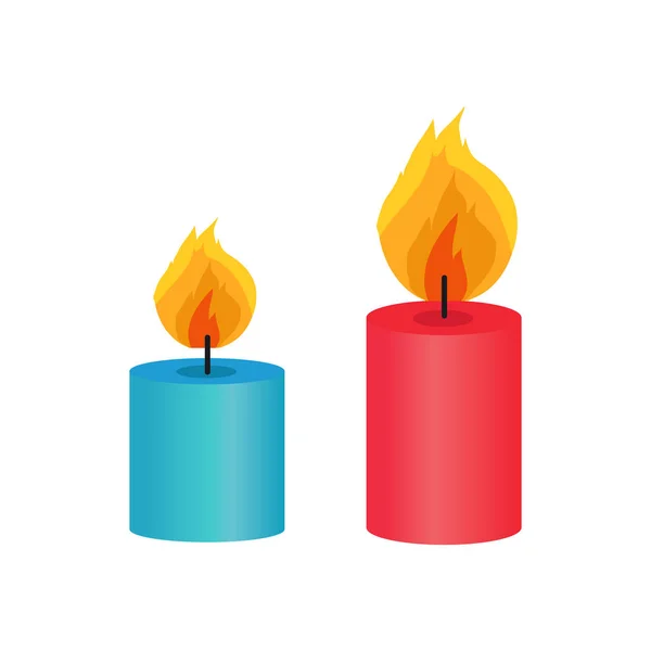 Due piccole candele decorative, illustrazione vettoriale — Vettoriale Stock