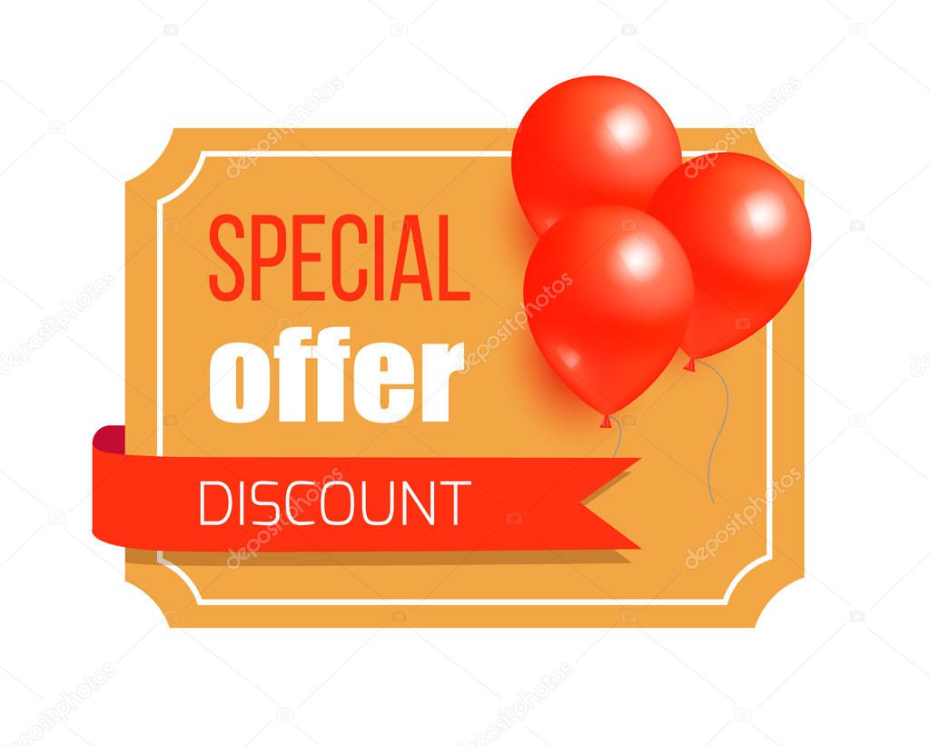 Discount Special Offer Card Design Balloons Label