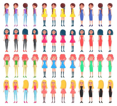 Kadın Oluşturucu toplama vektör çizim