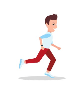 Esmer saçlı renkli Poster ile çalışan adam