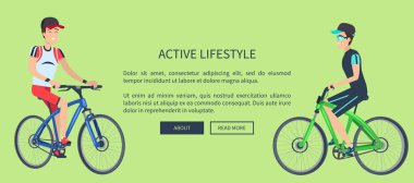 Aktif yaşam tarzı spor kart vektör çizim