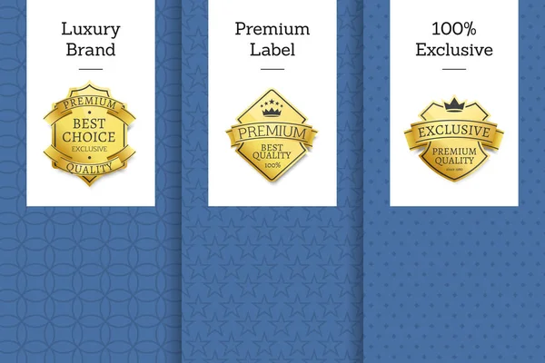Luxury Brand Premium Label Exclusive Set lehtiset — vektorikuva