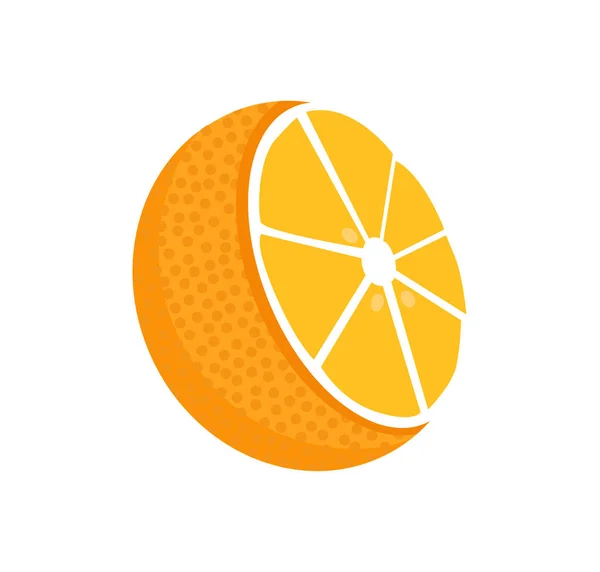 Orangenfrucht ganze und halbe Vektorillustration — Stockvektor
