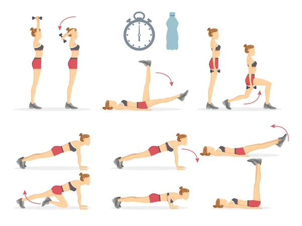 Slow Climbers et Tabata Set Illustration vectorielle — Image vectorielle