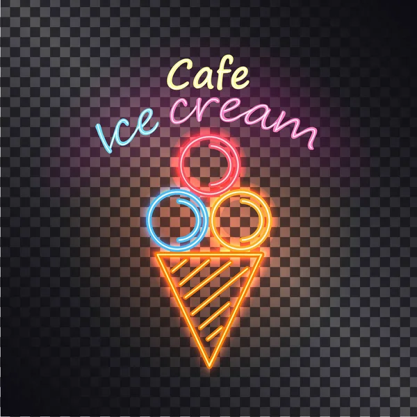 Cafe Ice Cream, Multiclored Vector Illustration — Stock Vector