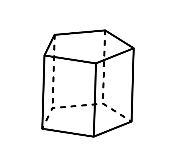 Prisma pentagonal Figura geométrica de cor preta —  Vetores de Stock