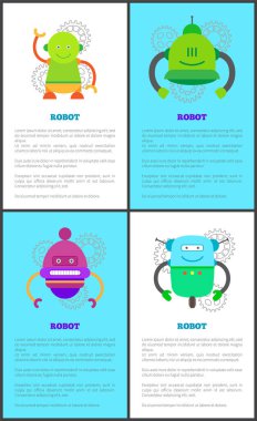 Poster vektör çizim robot topluluğu