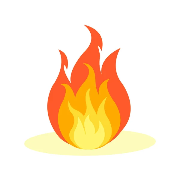 Ícone de fogo plano isolado no branco — Vetor de Stock