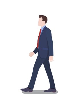 İş adamı sıkıca vektör çizim yürüyüş