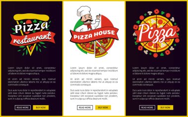 Pizza Restoran Web sayfaları illüstrasyon vektör