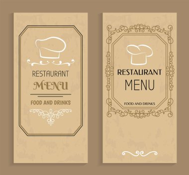 İçecekler ve gıda şablonları ile restoran menü