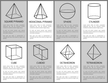 Altıgen piramit, küre silindir Cuboid kare