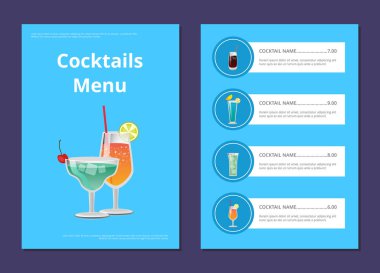 Kokteyl menü reklam afiş fiyatları ile