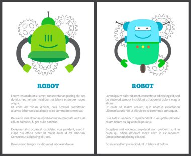 Robot lardan koleksiyonu vektör çizim