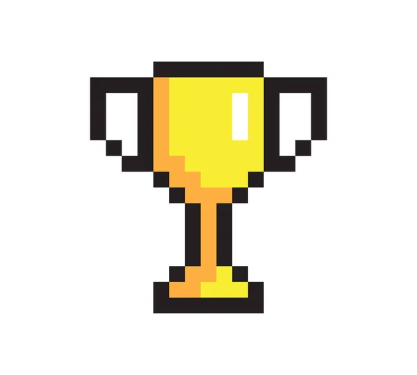 Zářící Pixel Cup, pěkná Awarad, barevný nápis — Stockový vektor