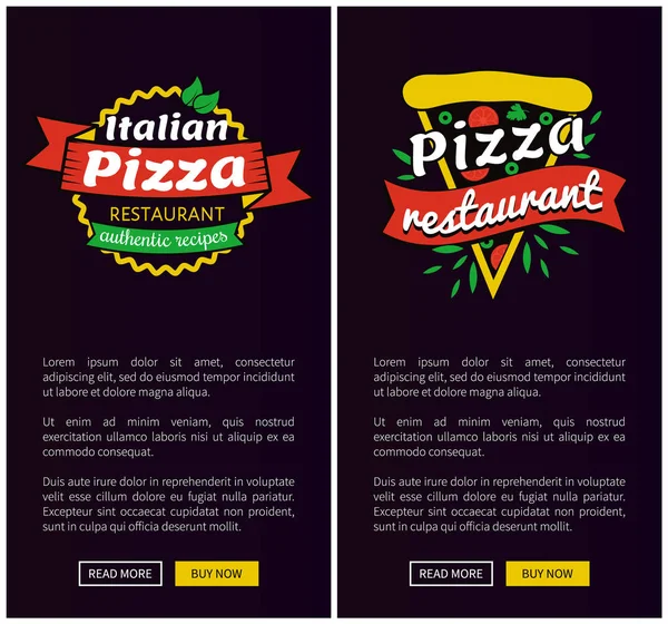 Italian Pizza Restaurant Set Vector Illustration — Stock Vector