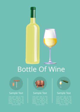 Bir şişe beyaz şarap ve cam Promo posteri