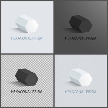 Altıgen prizmalar Set karanlık ışık ve şeffaf