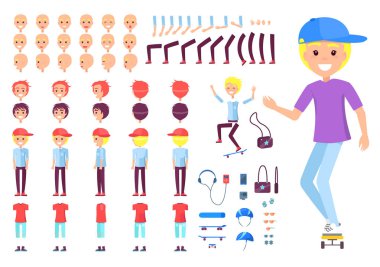 Kaymak ile yedek vücut parçaları koymak üzerinde şapkalı çocuk