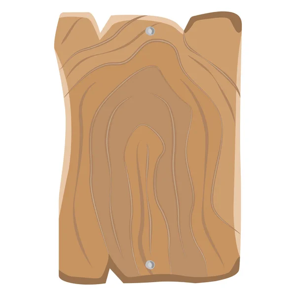 Tablero rectangular en blanco de madera colgado por clavos de metal — Vector de stock