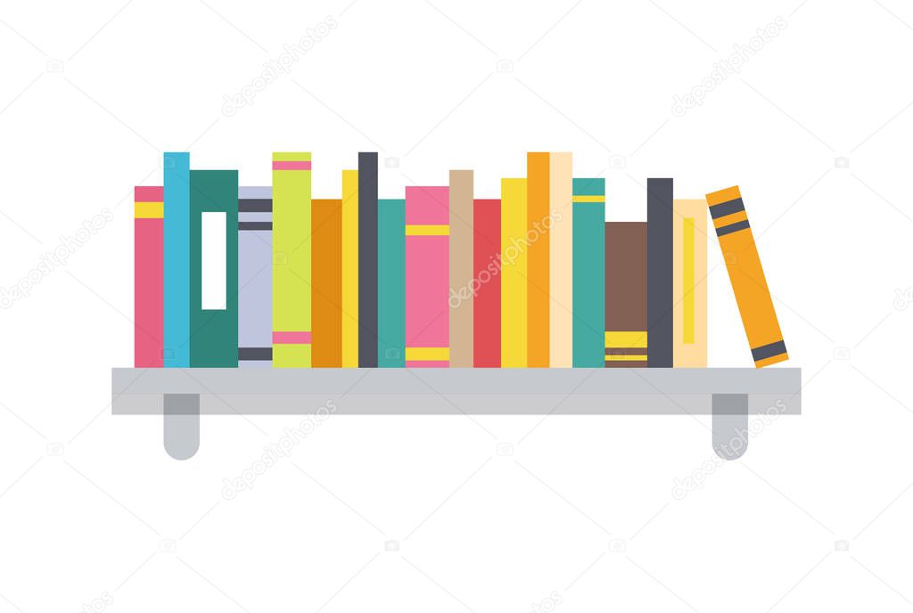 Book Shelf Template, Color Vector Illustration