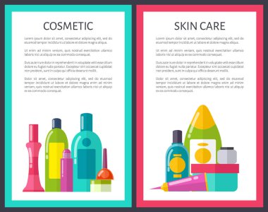 Kozmetik ve cilt bakım vektör çizim