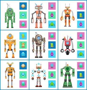 Robot ekranlar ve tekerlek vektör çizim ile