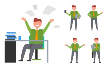 Çok duygusal işadamı vektör çizim