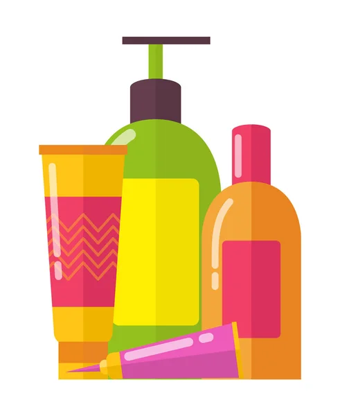 Lotions and Tubes Collection Vector Illustration — Stock Vector