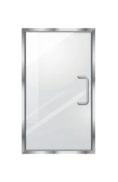 Puerta transparente sobre fondo gris a cuadros — Vector de stock