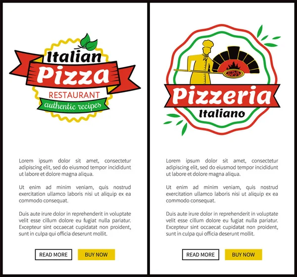 Italienisches Pizza-Restaurant Web-Vektor Illustration — Stockvektor