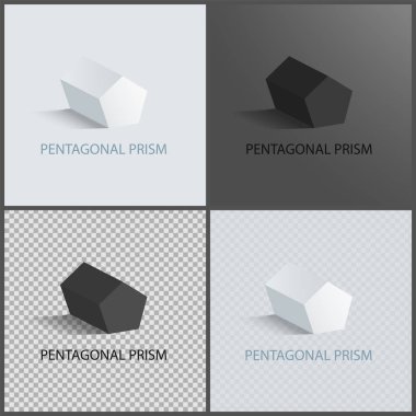 Pentagonal prizmalar Set karanlık ışık ve şeffaf