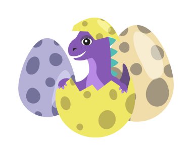 Dinozor çocuk yumurta noktalar vektör çizim ile