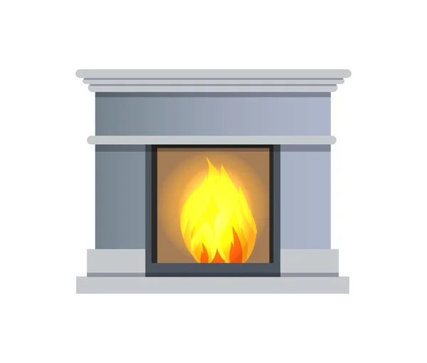 Fireplace Made of Stone Object Vector Illustration — Stock Vector