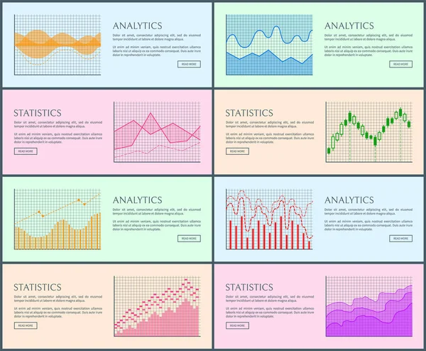 Analytics Statistic Collection Vector Illustration — Stock Vector