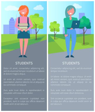 Öğrenciler şehir, arka plan üzerinde açıklama kızlar